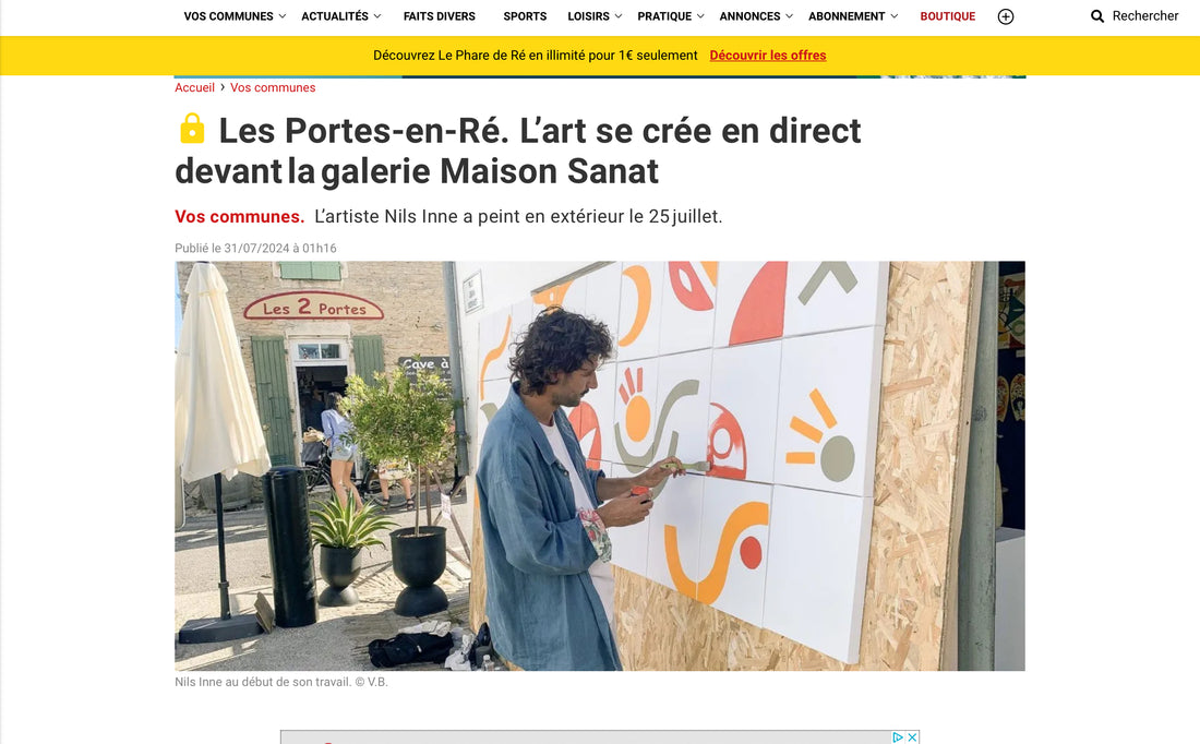 Article dans « Le Phare de Ré » - Live Painting Nils Inne