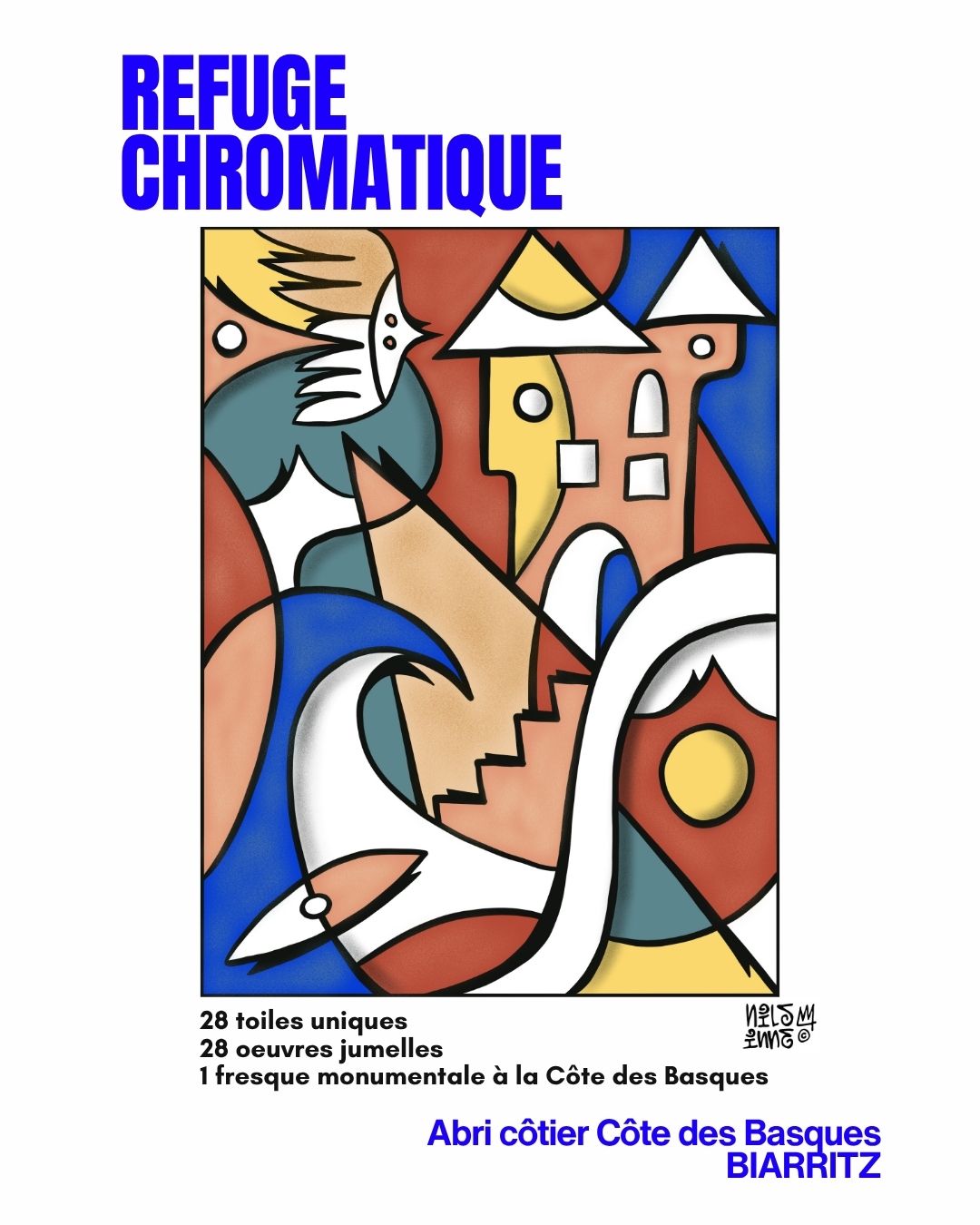 Refuge Chromatique : la nouvelle grande fresque de Nils Inne à Biarritz