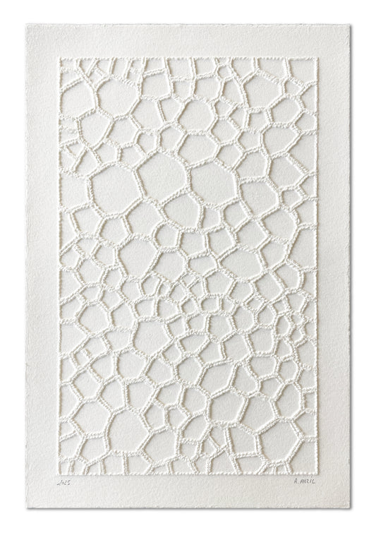 Œuvre « Assur » d’Antonin Anzil, pointe sèche sur papier d’Arches, 20x30 cm, 2025.