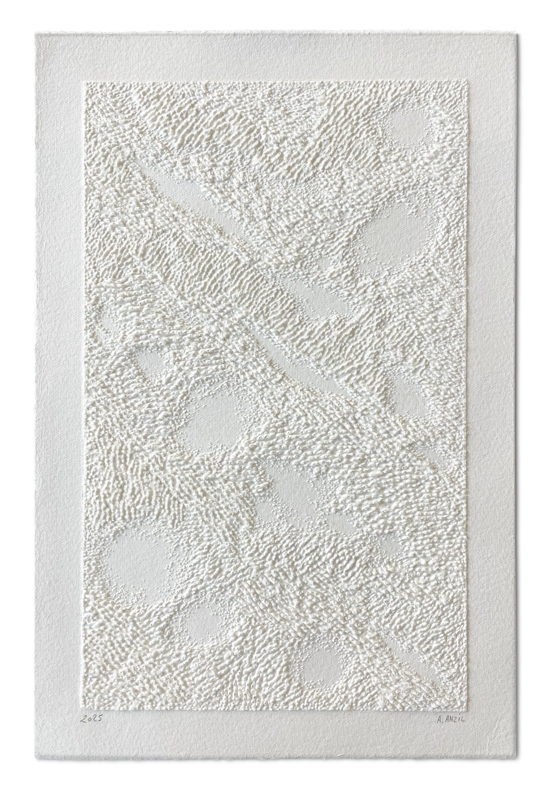 Œuvre « Terra Incognita » d’Antonin Anzil, pointe sèche sur papier d’Arches, 20x30 cm, 2025.