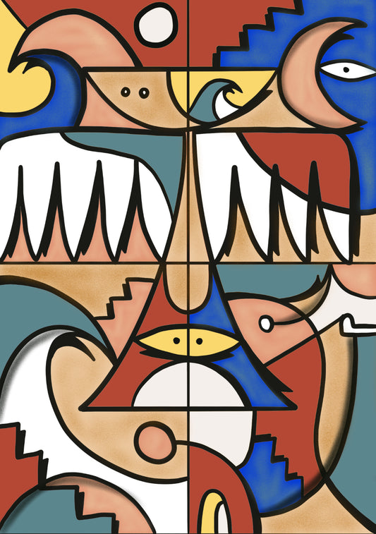 Œuvre « L’Ange » de Nils Inne – peinture acrylique sur toile – série Refuge Chromatique – 100x70cm – Maison Sanat