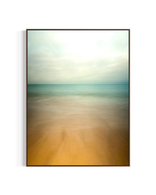 Zanuck de Stéphane Chevillon, photographie d'art contemporaine de la série Solastalgie représentant un horizon marin lumineux aux tons turquoise et sable doré.